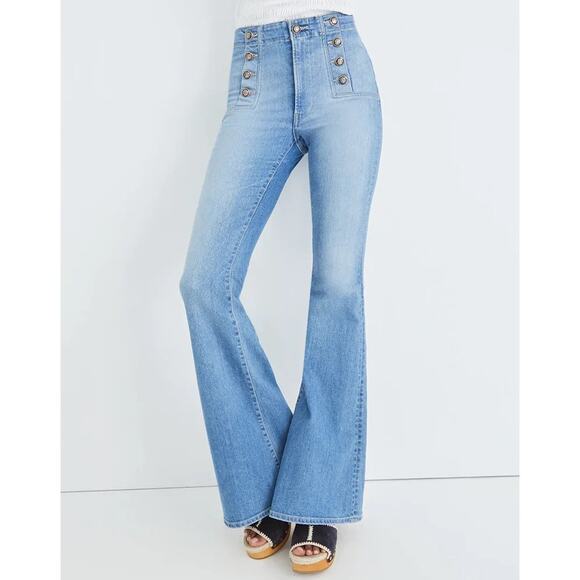 VERONICA BEARD Sheridan High Rise Flare Sailor Jeans Sodalight Revolve 29 $400 - Picture 1 of 10